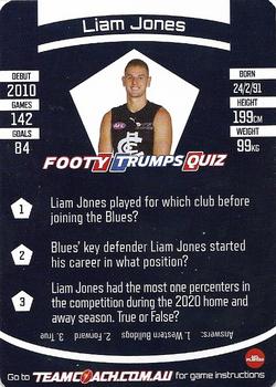 2021 Team Coach AFL #8 Liam Jones Back